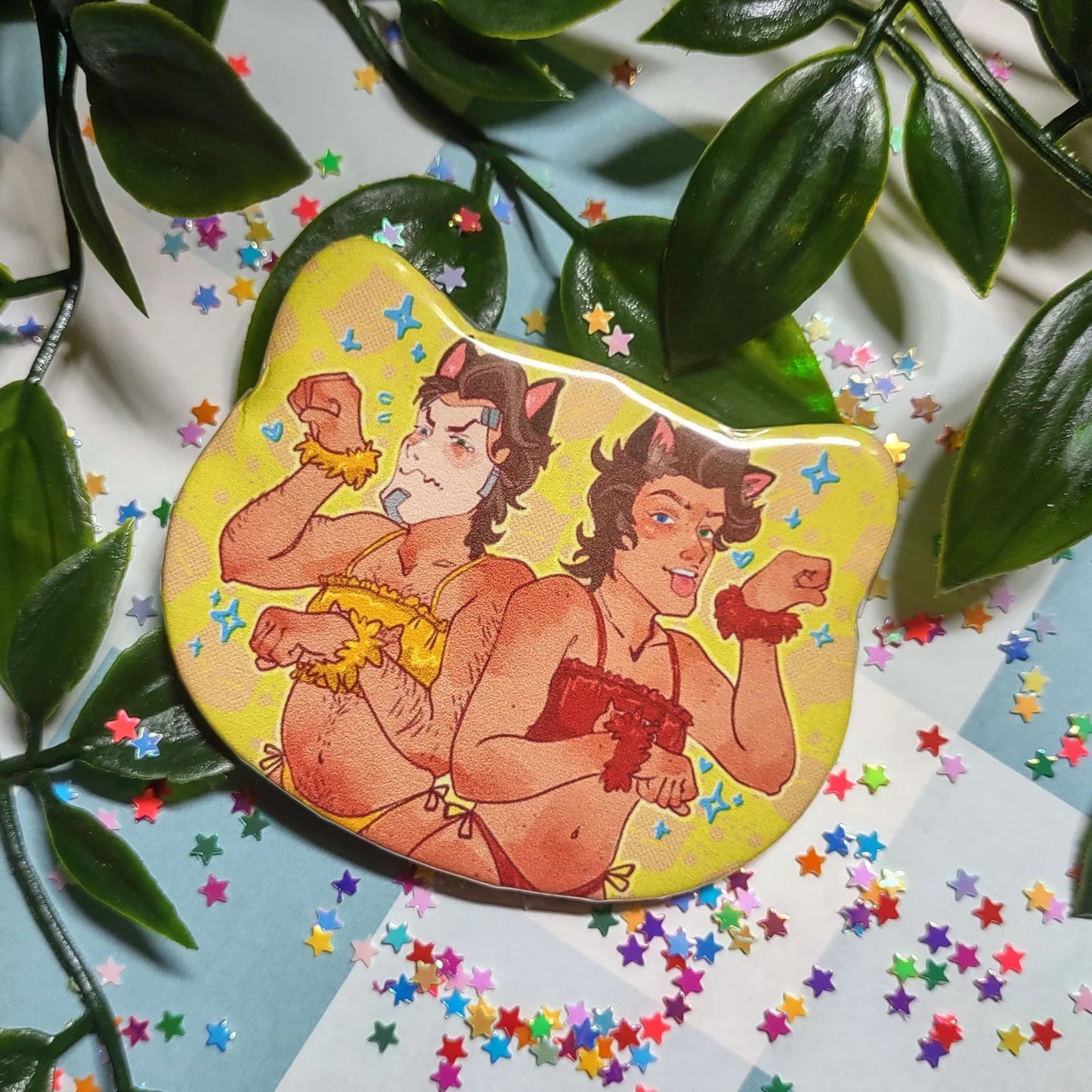 Catboy Jack+Tim Cat-shaped Button