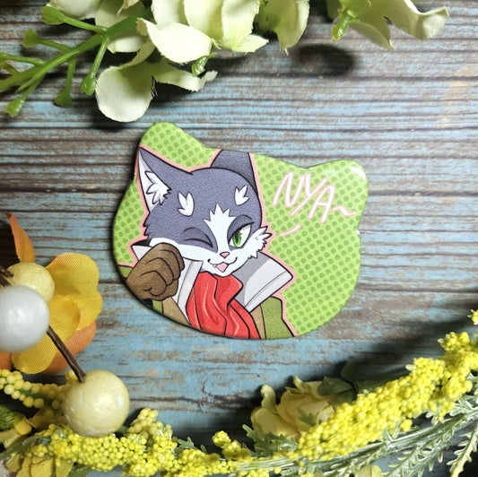 Mister Cat Man Cat-shaped Button!