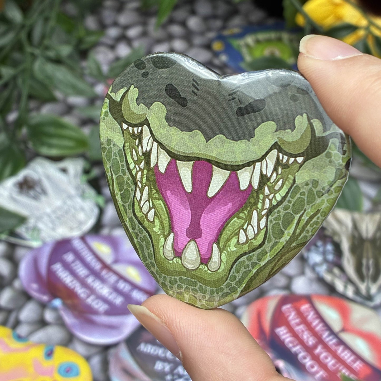 Monster Mouth Heart Buttons!