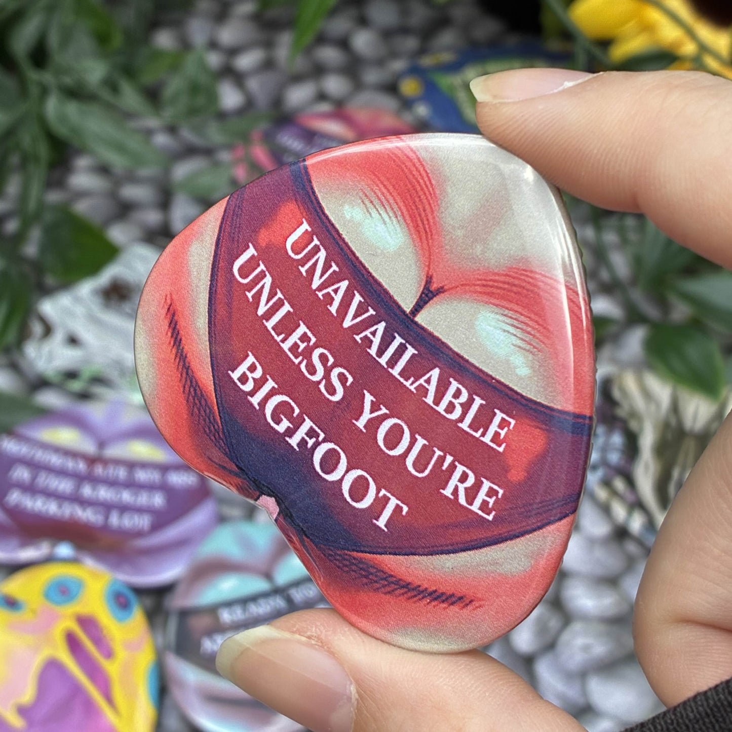 Cryptid Lover Heart Buttons!