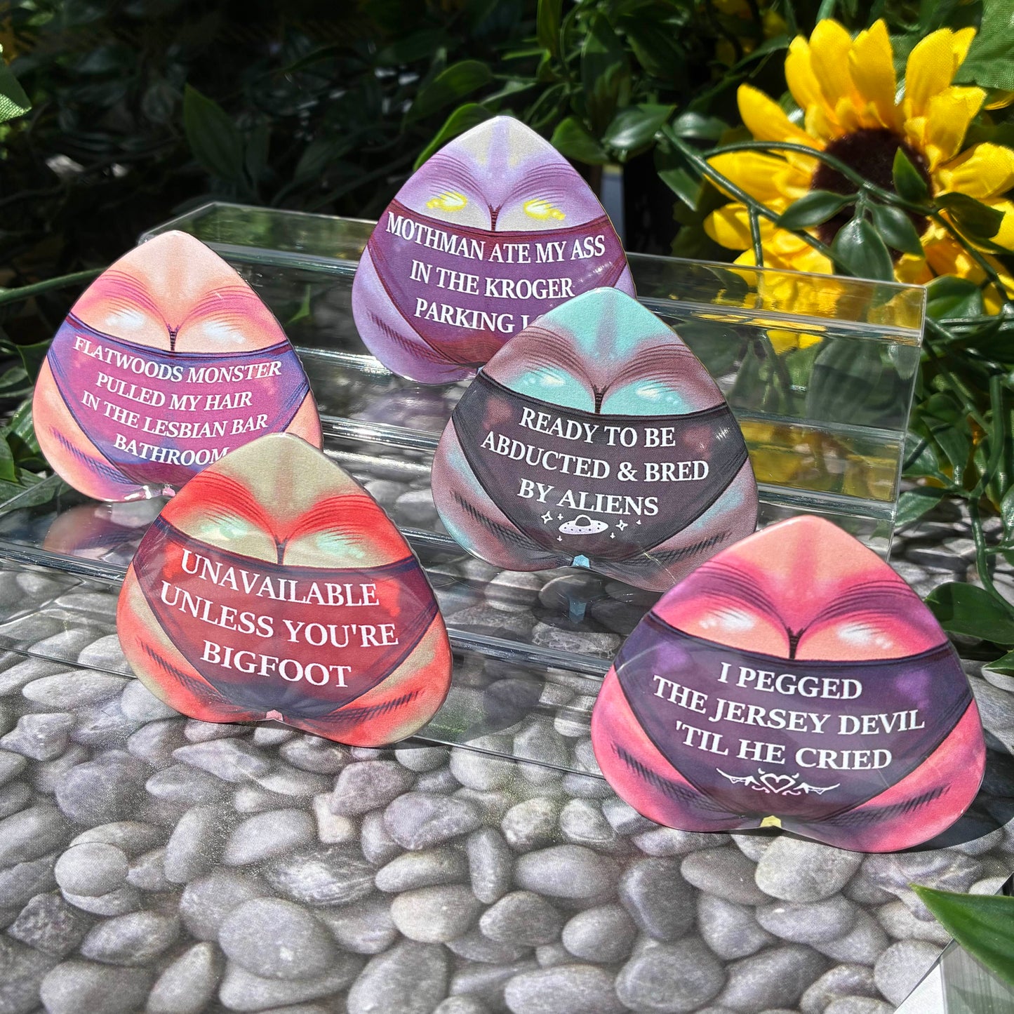 Cryptid Lover Heart Buttons!