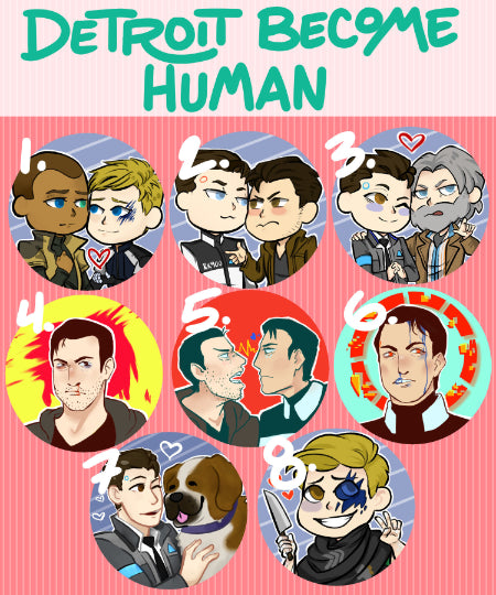 Human Button Detroit Become Human Round Buttons! – BoldEgoist