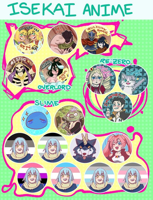 Isekai Anime Round Buttons!