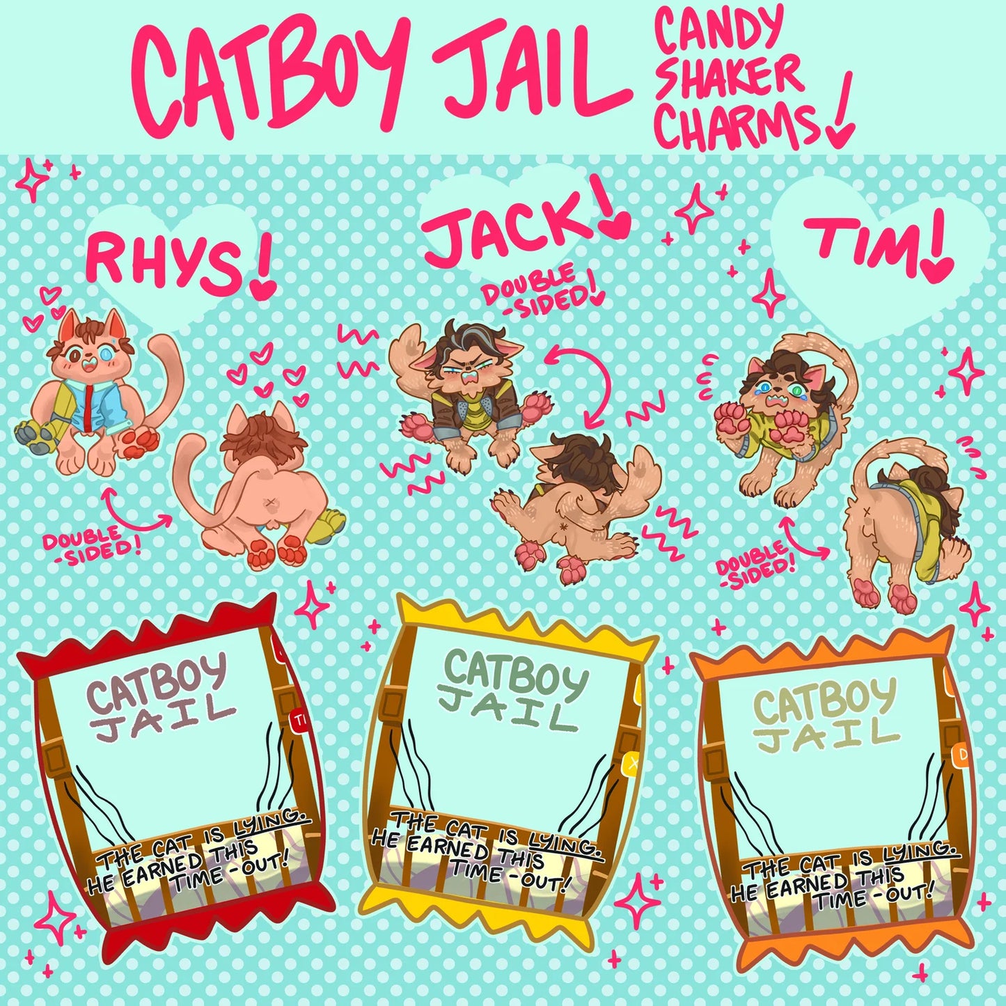 Catboy Jail Candy Bag Charms!