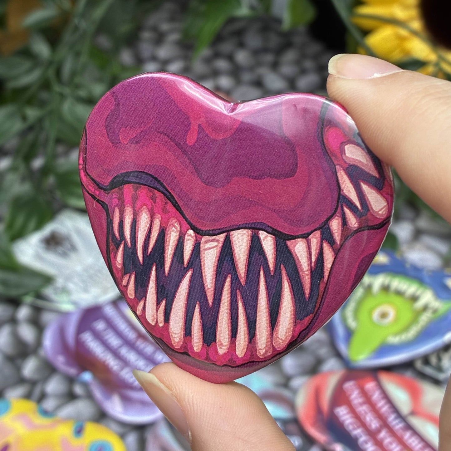 Monster Mouth Heart Buttons!