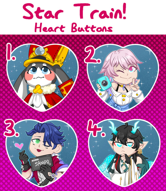Star Train Heart Buttons!