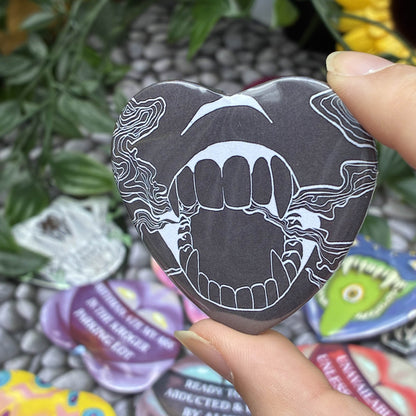 Monster Mouth Heart Buttons!